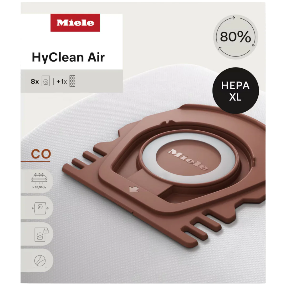 Miele HyClean CO Allergy XL Vacuum Bags w/ GN-HA50 8-Pack
