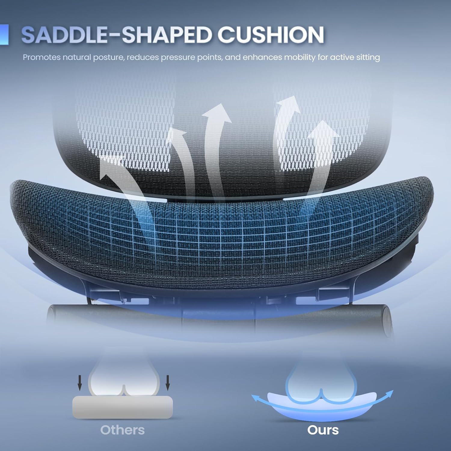 Ergonomic Office Chair with Footrest, Mesh Home Office Computer Chair with Adjustable Headrest and 3D Arms, Backrest Height, Tilt Lock and Lumbar Support, 300LBS