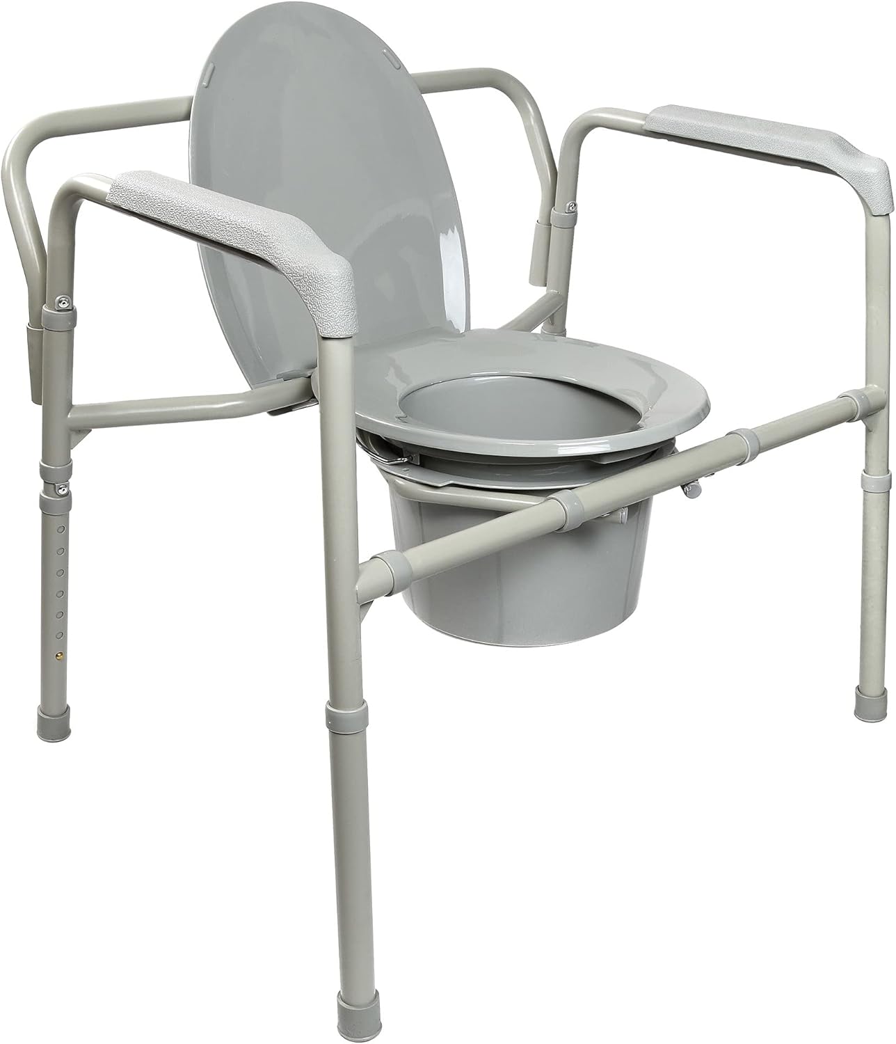 McKesson Heavy-Duty Folding Bariatric Commode Chair with 12 qt Bucket, 650 lbs Weight Capacity, 13 3/4 in Seat Width, 1 Count