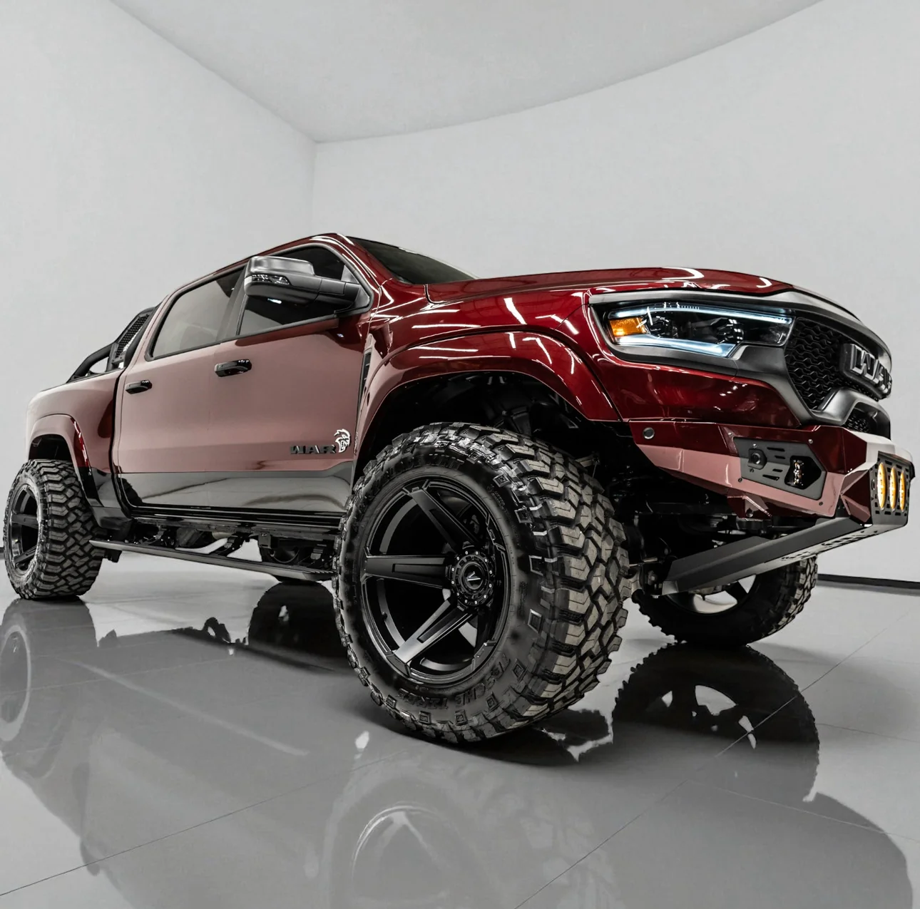 RAM TRX Baja Front Bumper w/ 3 Center Lights & Skid Plate 2021-2024