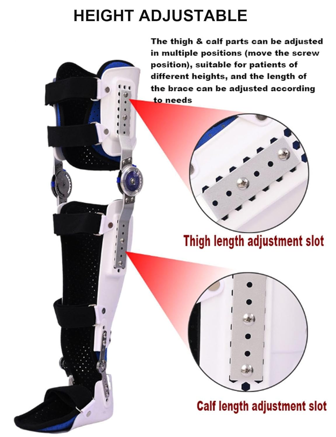 Adjustable ROM Hinged Knee Brace with Side Leg Stabilizers, Post Op Knee Support Orthosis Immobilizer for Women And Men Knee Pain Left Leg And Right Leg,Right (Right