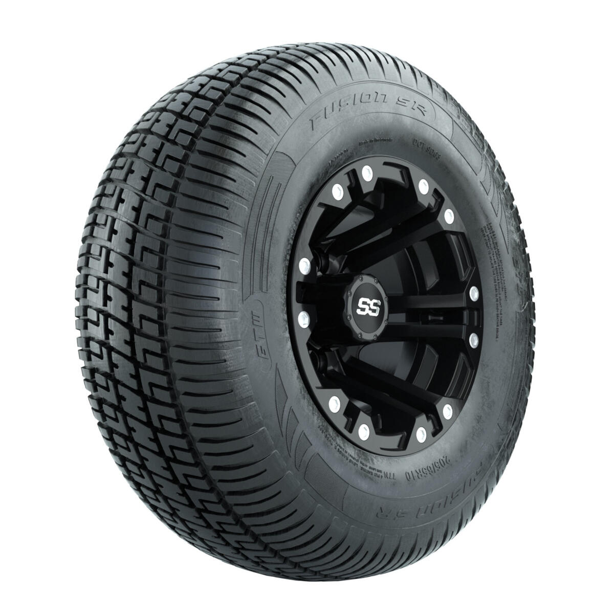 10′′ GTW Specter Matte Black Wheels with 20′′ Fusion DOT Street Tires – Set of 4