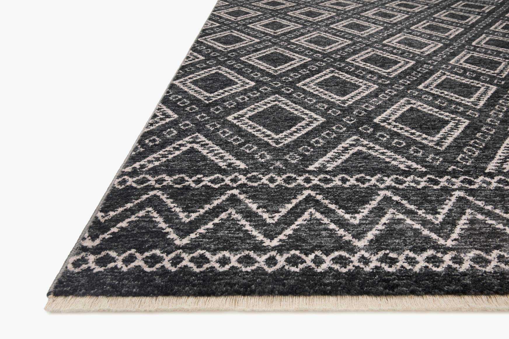 Loloi II Vance Collection - Traditional Power Loomed Rug in Charcoal & Dove (VAN-05)