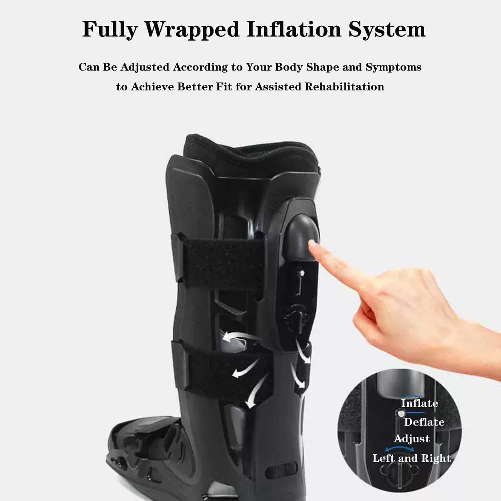 SFKLYU Orthosis Leg Brace Support, AFO Drop Foot Splint, Medical Cast Air Cam Walker, Walking Boot for Bone Fixation or Support in Case of Fracture,B Right,S
