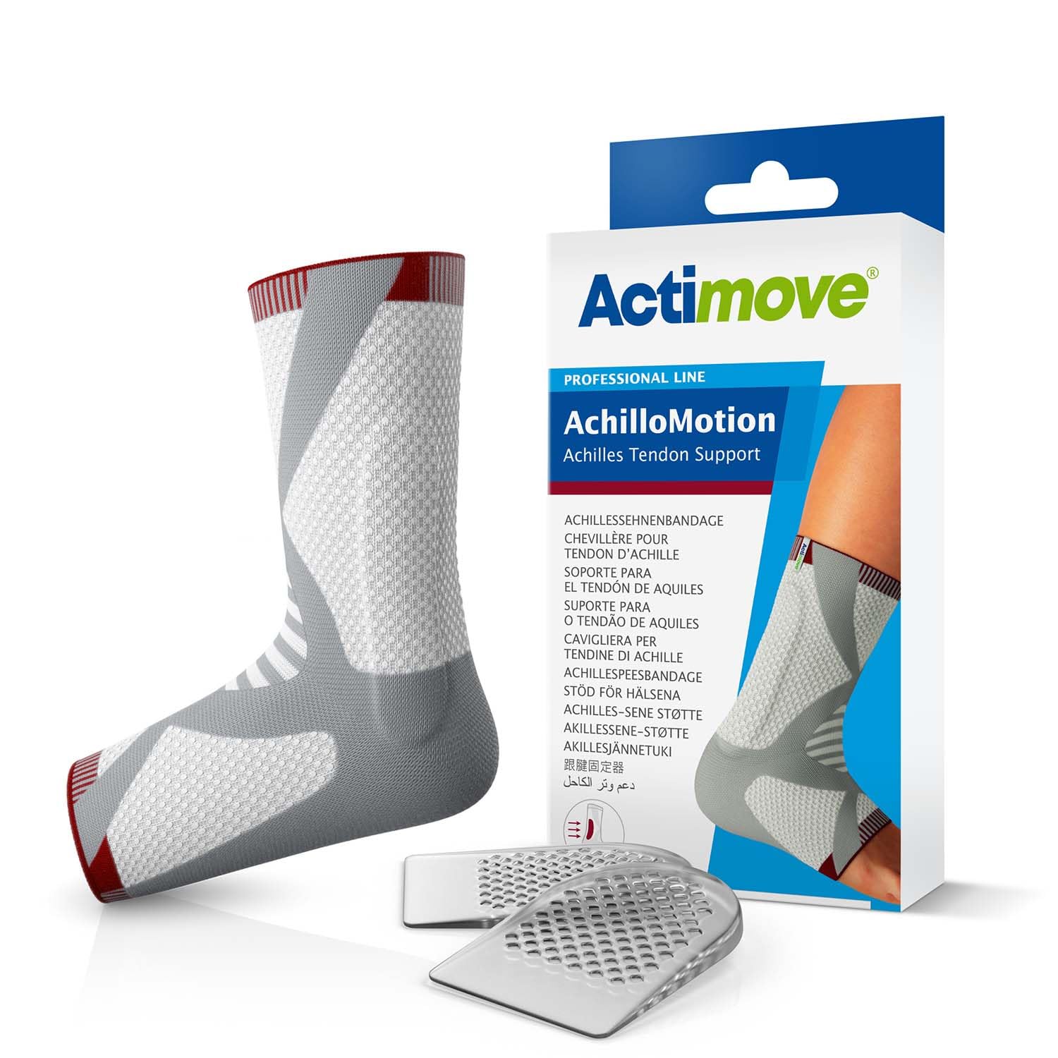 Actimove Professional AchilloMotion Achilles Tendon Support | Slip-On Compression Ankle Brace for Sprained Ankle, Achilles Tendonitis, Plantar Fasciitis, & Injured Foot | Unisex, White, X-Large