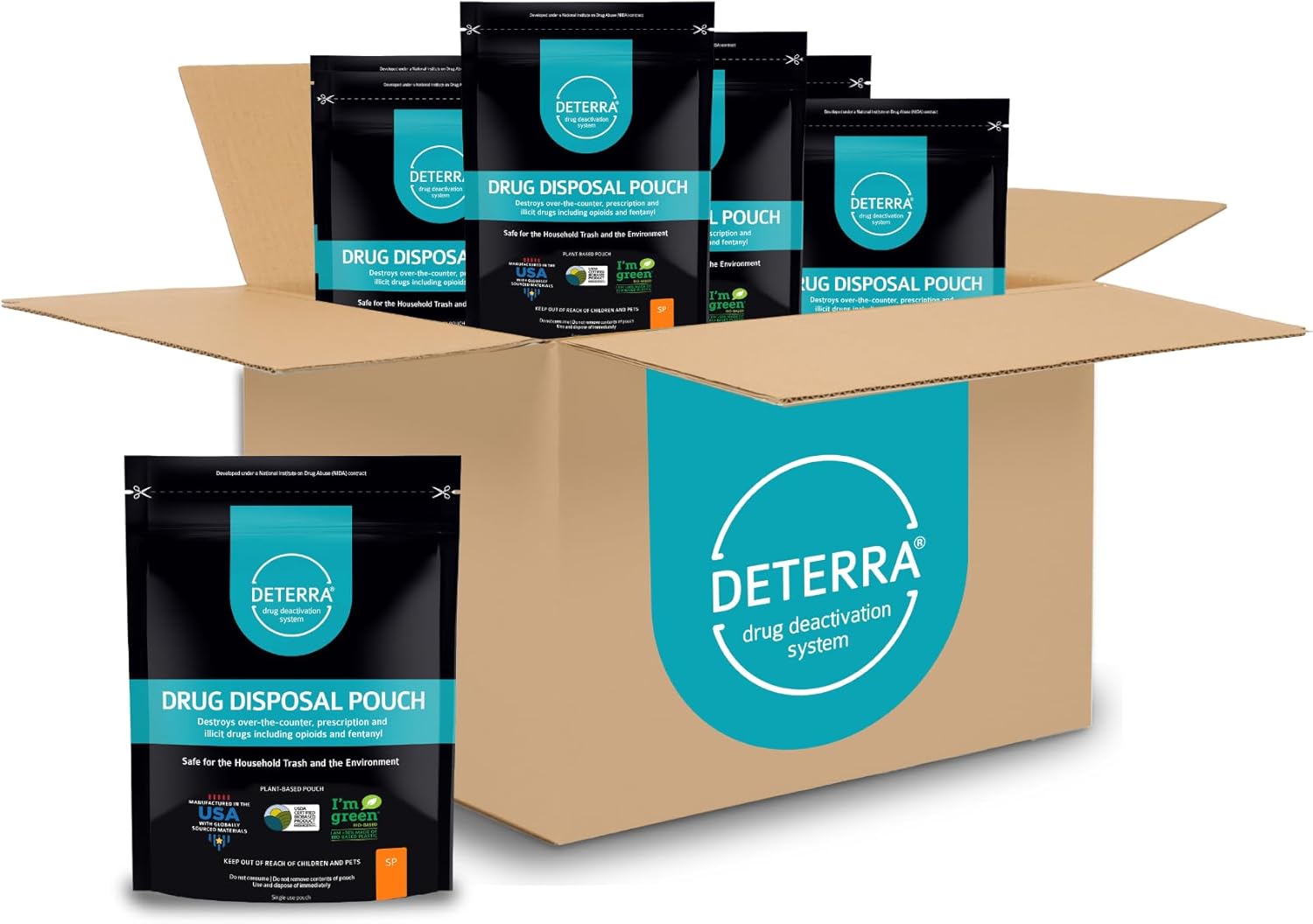 Deterra-SP - Drug Deactivation and Medication Disposal System - Safe Medication, Pill, and Liquid Destroyer - Plant-Based Small Stand-Up Pouch (25-Pack)
