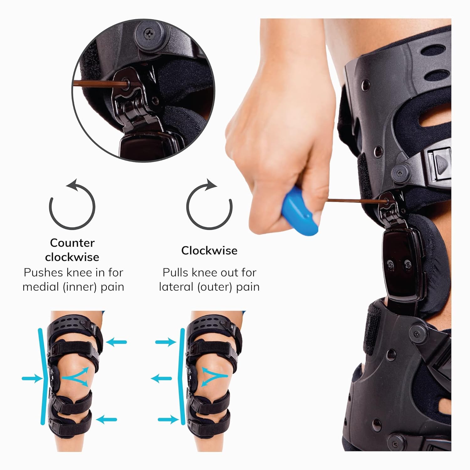 BraceAbility Osteoarthritis Unloader Knee Brace - Best Unicompartmental OA Support for Bone on Bone Arthritis Pain, Medial or Lateral Compartment Valgus Unloading, Arthritic Cartilage Repair (Left)