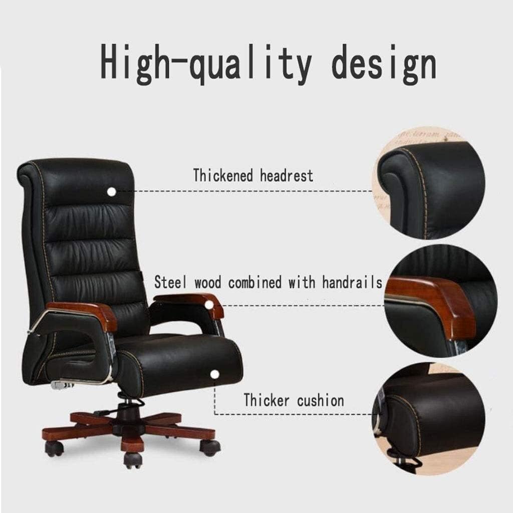 Computer Chair Home Reclining Lift Boss Swivel Chair Office Chair Leisure Back Seat Executive Swivel Adjustable Swivel Office Desk Chair with Armrests Lumbar Support Desk (Brown)
