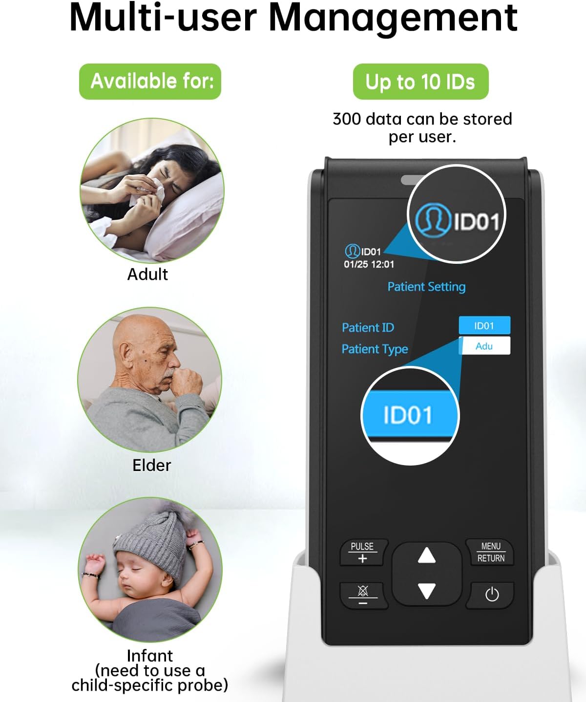 Pulse Oximeter - Handheld Pulse Oximeter Rechargeable Overnight Pulse Ox Continuous oxygen meter finger pulse oximeter Fingertip with Pulse o2 sat monitor finger for oxygen SpO2