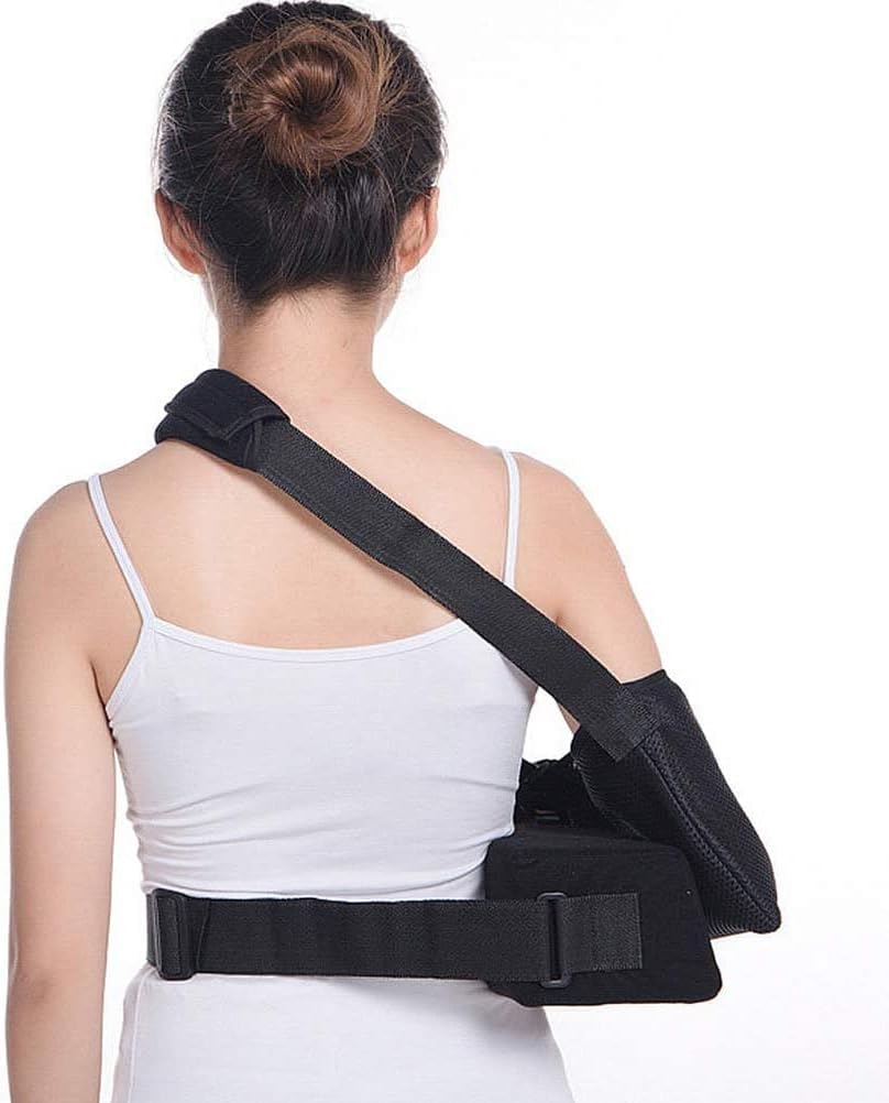 Arm Sling, Adjustable Breathable Shoulder Abduction with Pillow Arm Sling with Armrest Cushion Pads Arm Brace Support, for Subluxation, Dislocation, Sprain, Strain