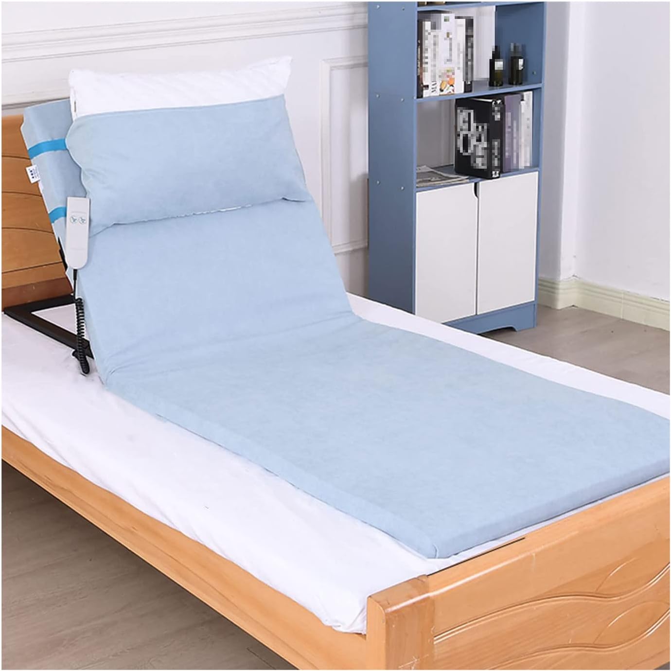 Transport Electric Lifting Bed Backrest W/Remote Control for Patient Adjustable Power Sit-up Back Stand Assist Aid Pillow Lifter for Elderly Disabled