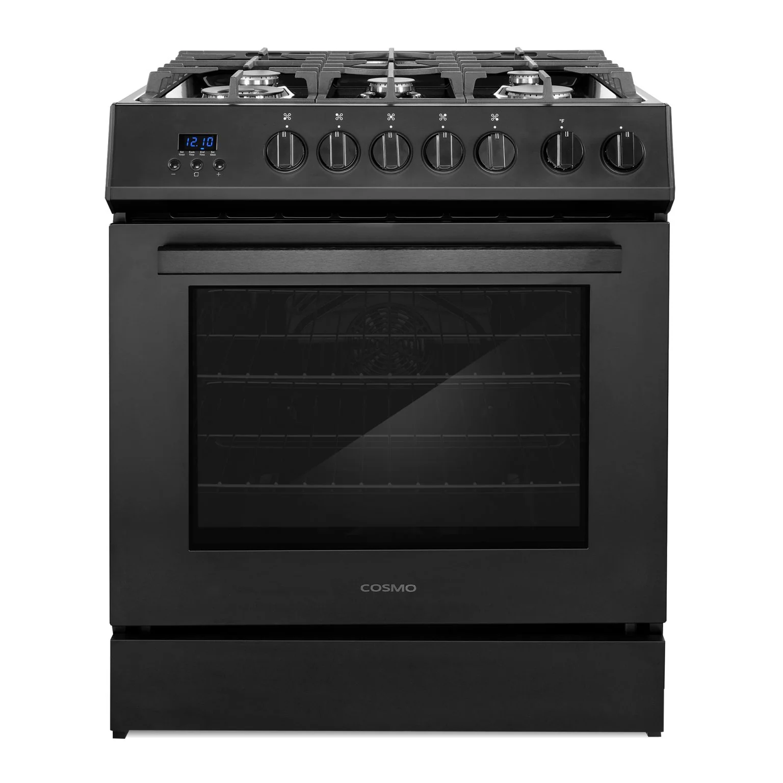 Cosmo 30-Inch Professional Style Gas Range with 5 Gas Burners and 5.0 Cu. Ft. Convection Oven in Matte Black (COS-305AGC-BK)