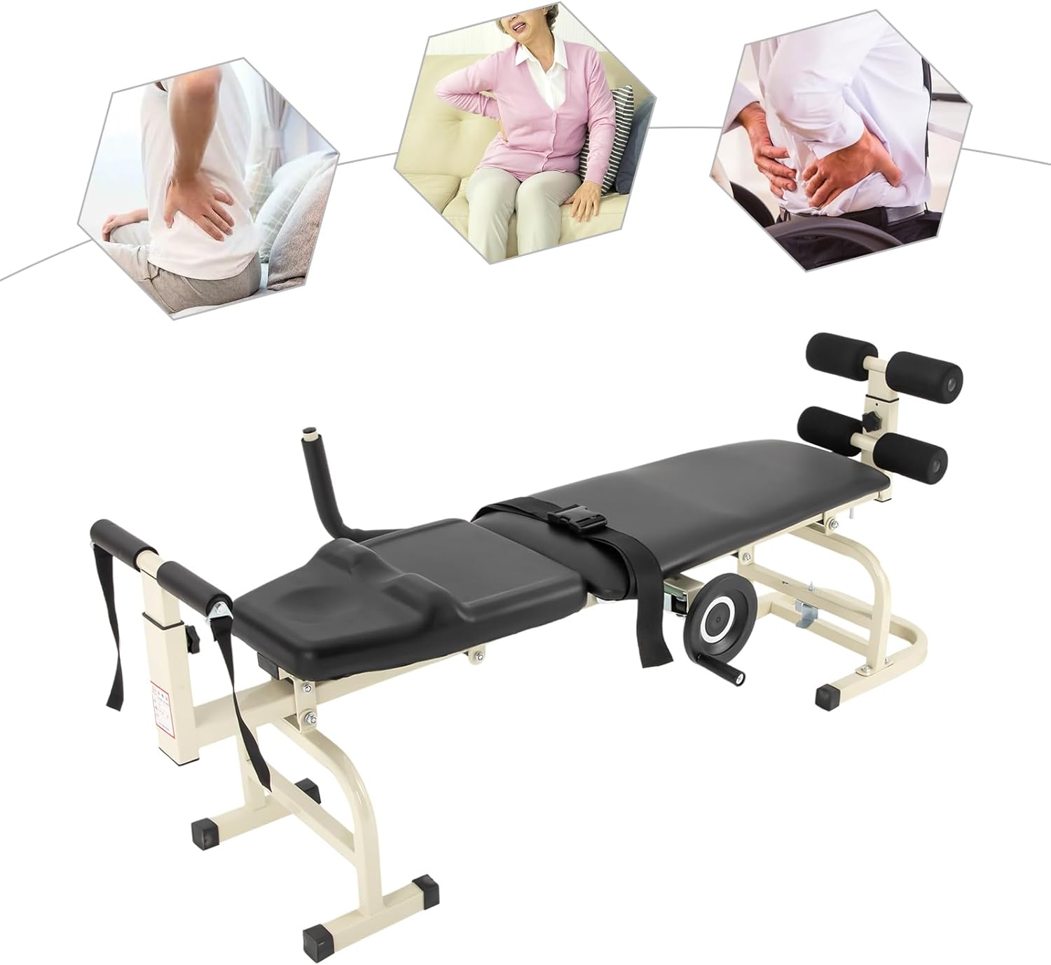 YIYIBYUS Traction Bed Folding Massage Bed Table Cervical & Lumbar Traction Bed 1.4m-1.9m, Spine Cervical Stretcher Vertebra Lumbar Spine Massage for Shoulder Acid Hands & Feet Numbness