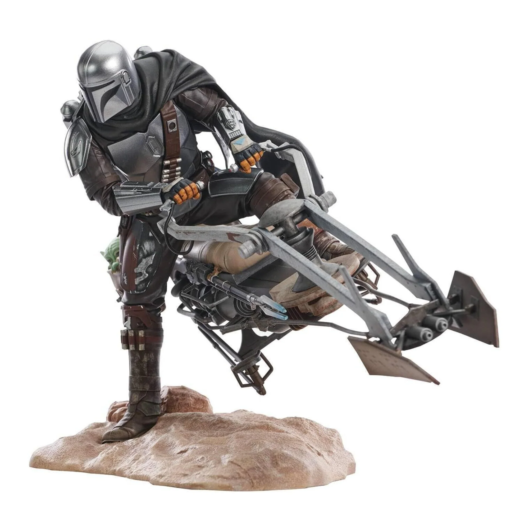 Star Wars Premier Collection The Mandalorian Din Djarin with Speeder Bike Statue