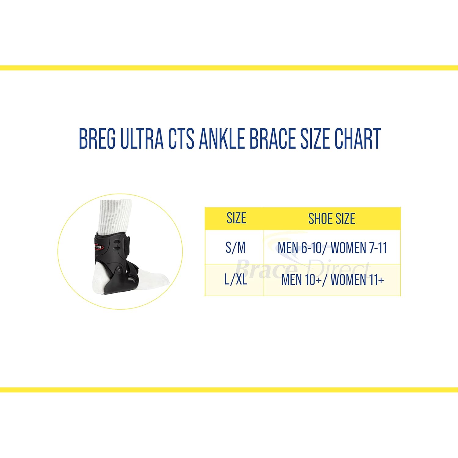 Brace Direct Breg Ultra CTS Ankle Brace - Hinged Rigid Stabilizer for Sprained Ankle, Achilles Tendonitis & High Sprains, Size L/XL (Men 10+, Women 11+)