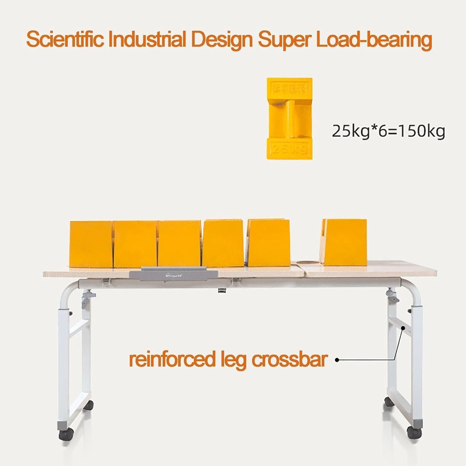 Adjustable Overbed Table with Wheels, Mobile Hospital Bedside Desk, Height & Length Adjustable, Tiltable Computer Workstation, for Home Use, Teak Finish(100cm)