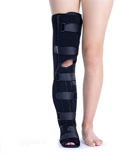Adjustable Knee Immobilizer Brace Foot Orthosis Stabilizer Orthopedic Walker Boots Re-Usable Secure Comfort Knee Splint Support Stabilizer For Men Women Kids(