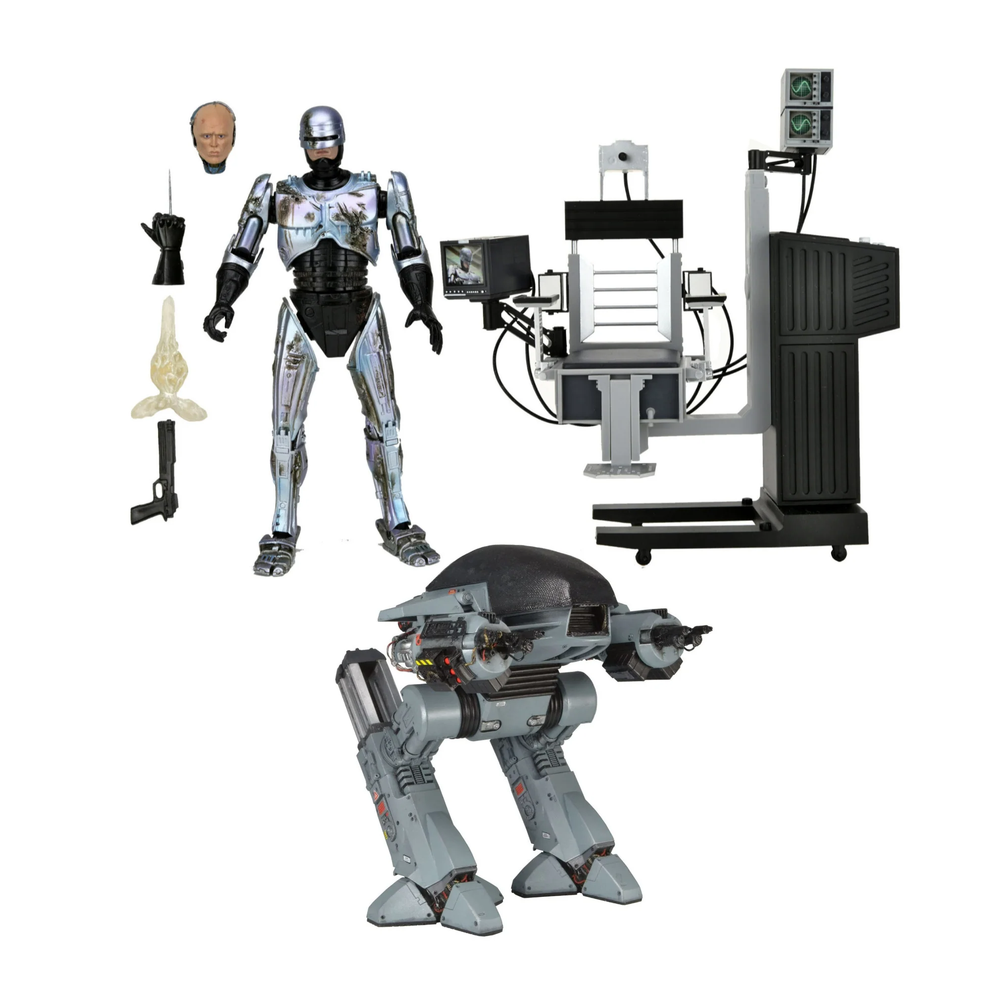 NECA 7-Inch Ultimate Battle-Damaged RoboCop & ED-209 10-Inch Action Figures