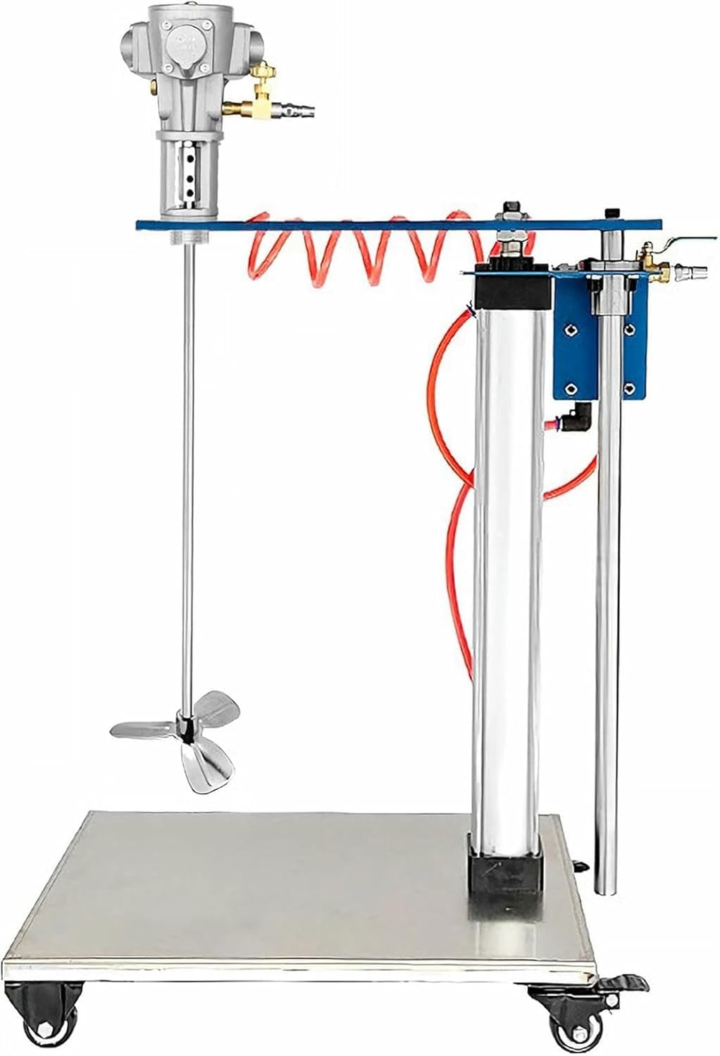 1/4HP Paint Mixer Machine, Automatic Lifting Air Agitator, 30 Gallon Pneumatic Mixing Machine with Stand, Height Adjustable, Ink Coating Mix Tool-