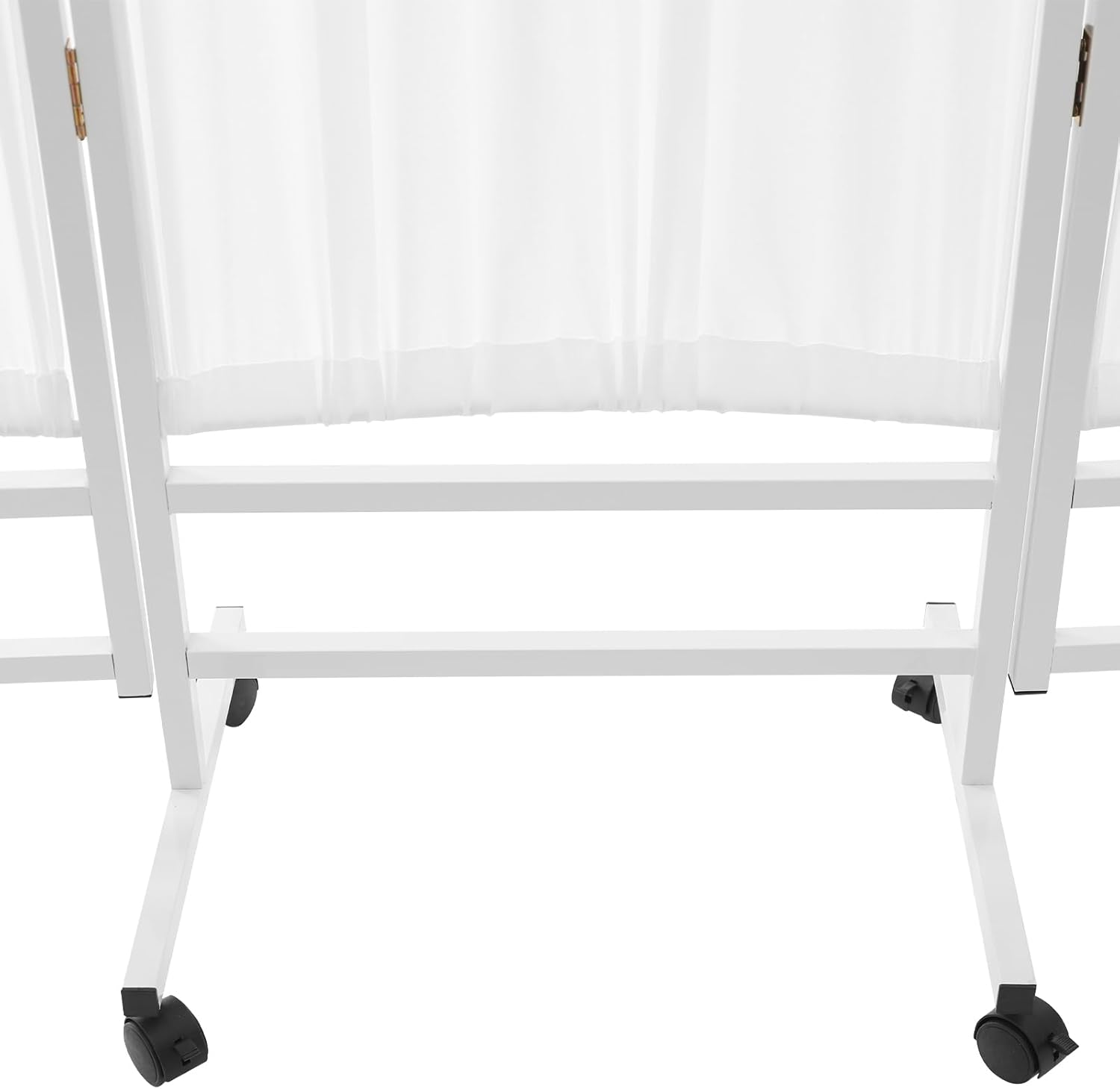 5-Panel Medical Privacy Screen, 8 X 6FT Folding Room Divider with Wheels, Freestanding Rolling Fabric Room Panel for Hospital, Beauty Salons (White)