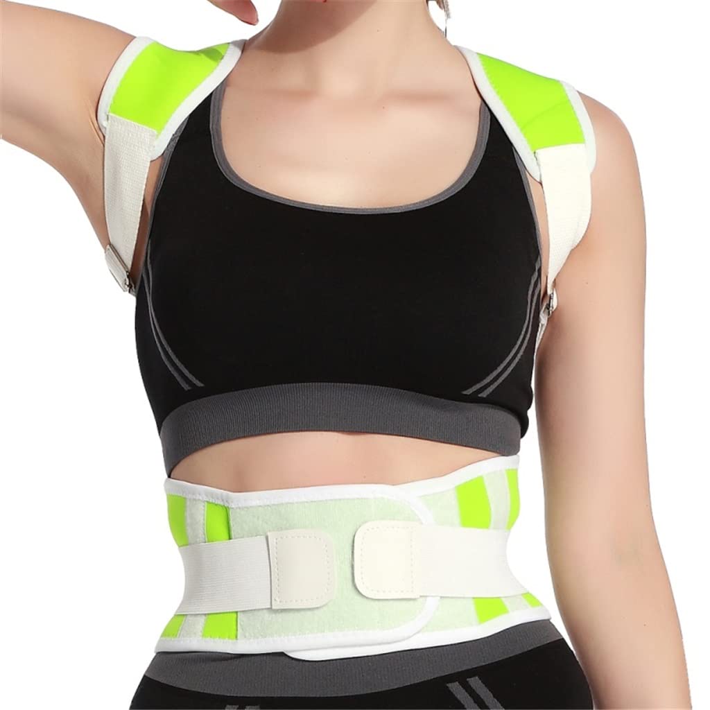 JSEIAJB Female Lumbar Support Straight Corrector Adjustable Posture Corrector Corset Back Brace Back Belt Male(Gray,M code)