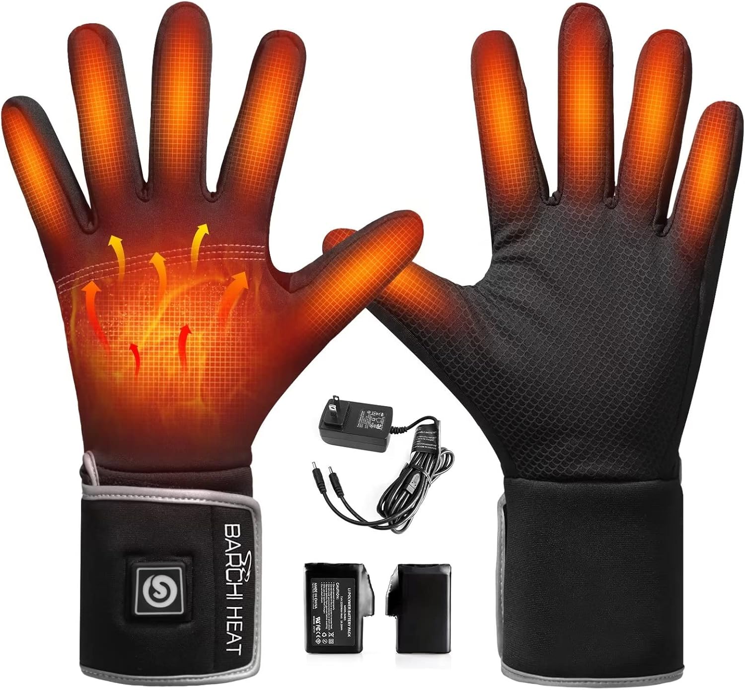 Heated Gloves, Rechargeable Electric Battery - Breathable Gloves Liners for Men Women,Winter Heated Thin Gloves Touchscreen