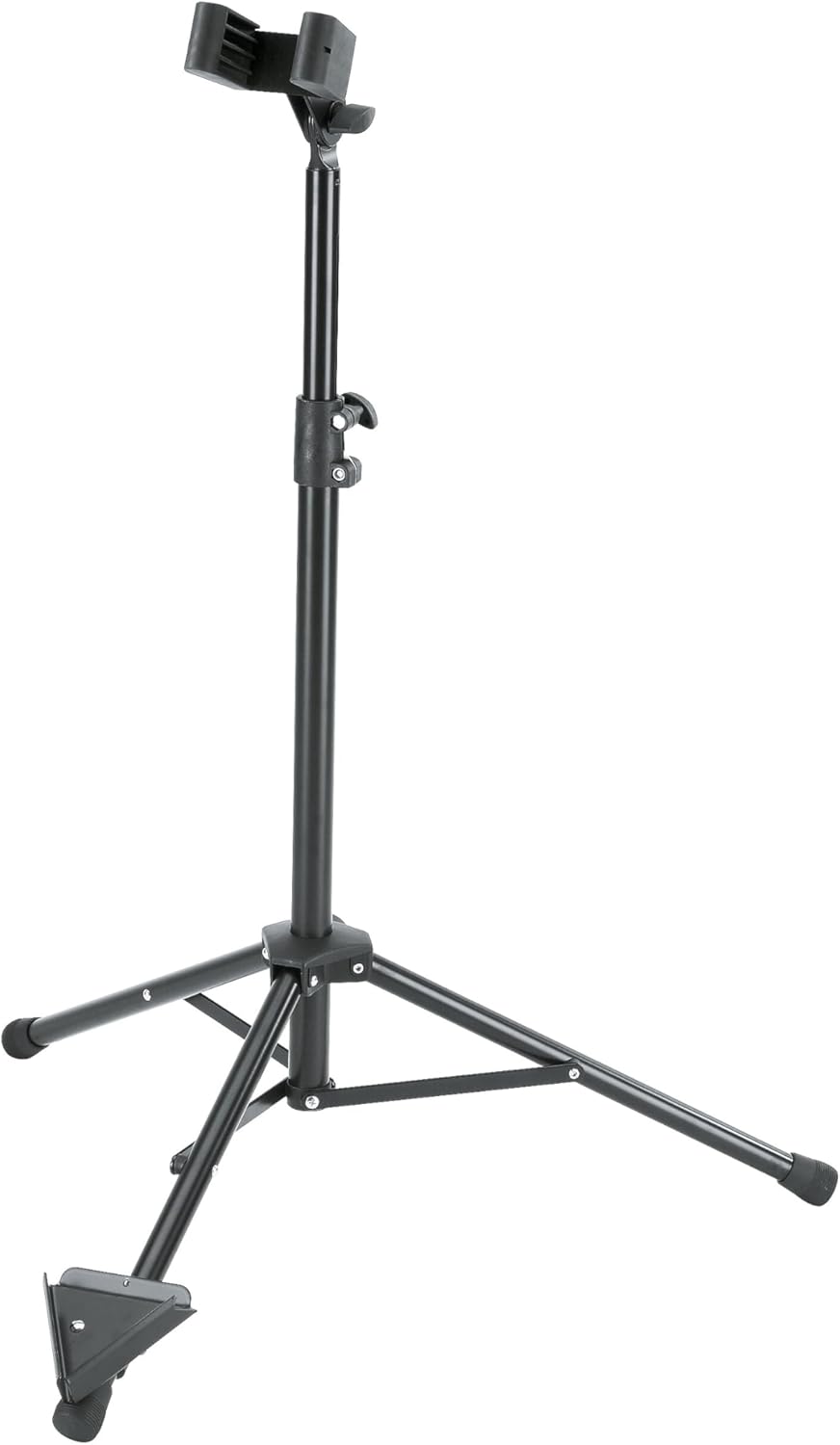 K&M König & Meyer Bass Clarinet Stand 15060.011.55 Pre-Assembled Stable Secure Stand | Adjustable Support Arms w/Tilt & Width | Endpin V Base Holder | Folds Compact For Travel | German Made | Black
