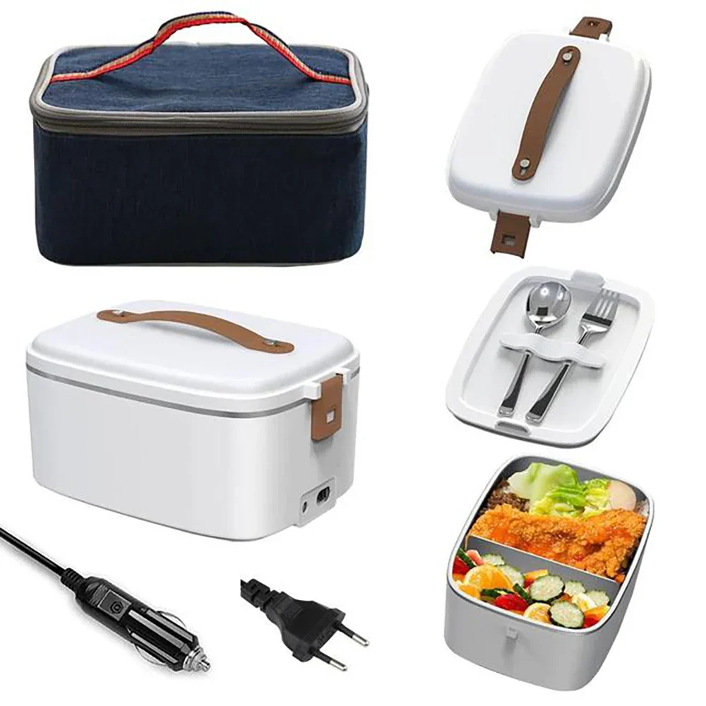 Electric 3-in-1 Portable Lunch Box With Heated Insulated Bag And Cutlery