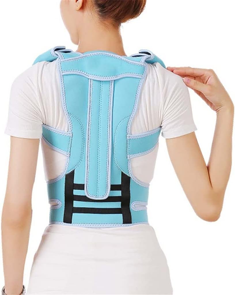 Adjustable Posture Corrector Back Support Shoulder Brace Support Back Belt for Men Women Improve Shoulder(Blue,M Code)