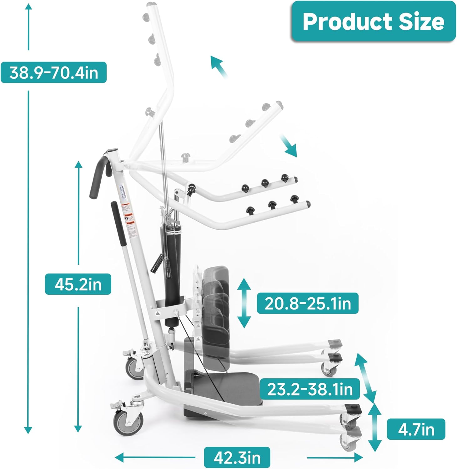 ELENKER Sit to Stand Patient Lift, Stand Up Patient Lift -Sit to Stand, Safely Sit, Stand or Transfer with Ease, with Transport Sling