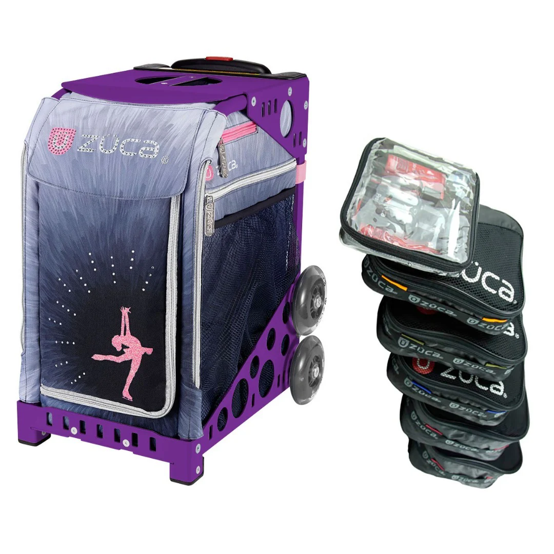 Zuca Ice Dreamz Lux Sport Insert Bag with Purple Frame and Packing Pouch Set