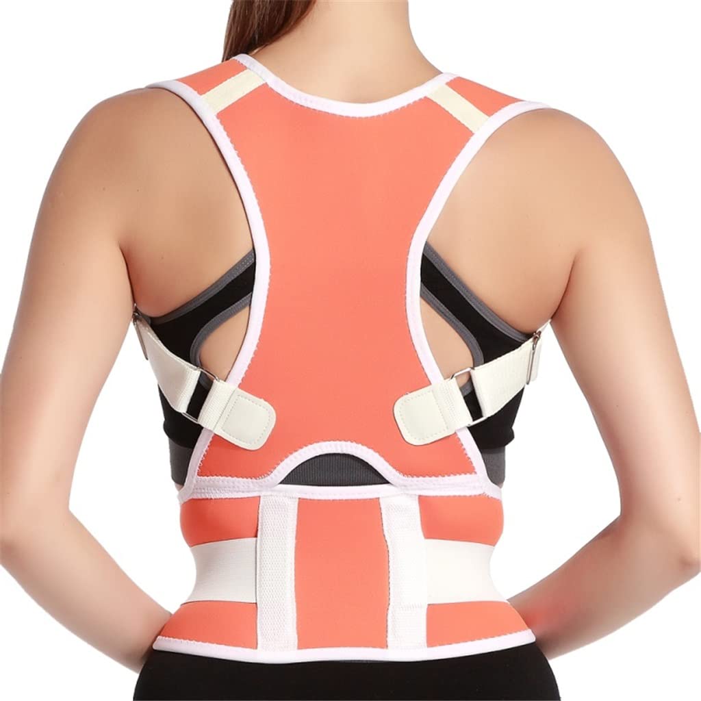 Female Lumbar Support Straight Corrector Adjustable Posture Corrector Corset Back Brace Back Belt Male(Orange,XXL code)
