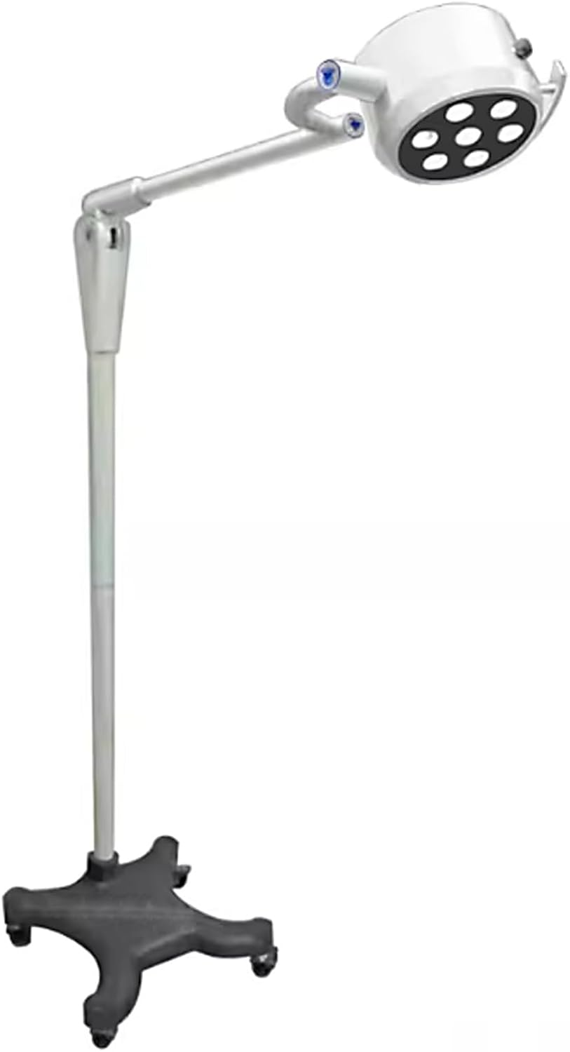 7-Hole 10W LED Dental-Oral Light Lamp Vertical Mobile Shadowless Lamp 360º Rotating Lamp Head with Stable Silent Base