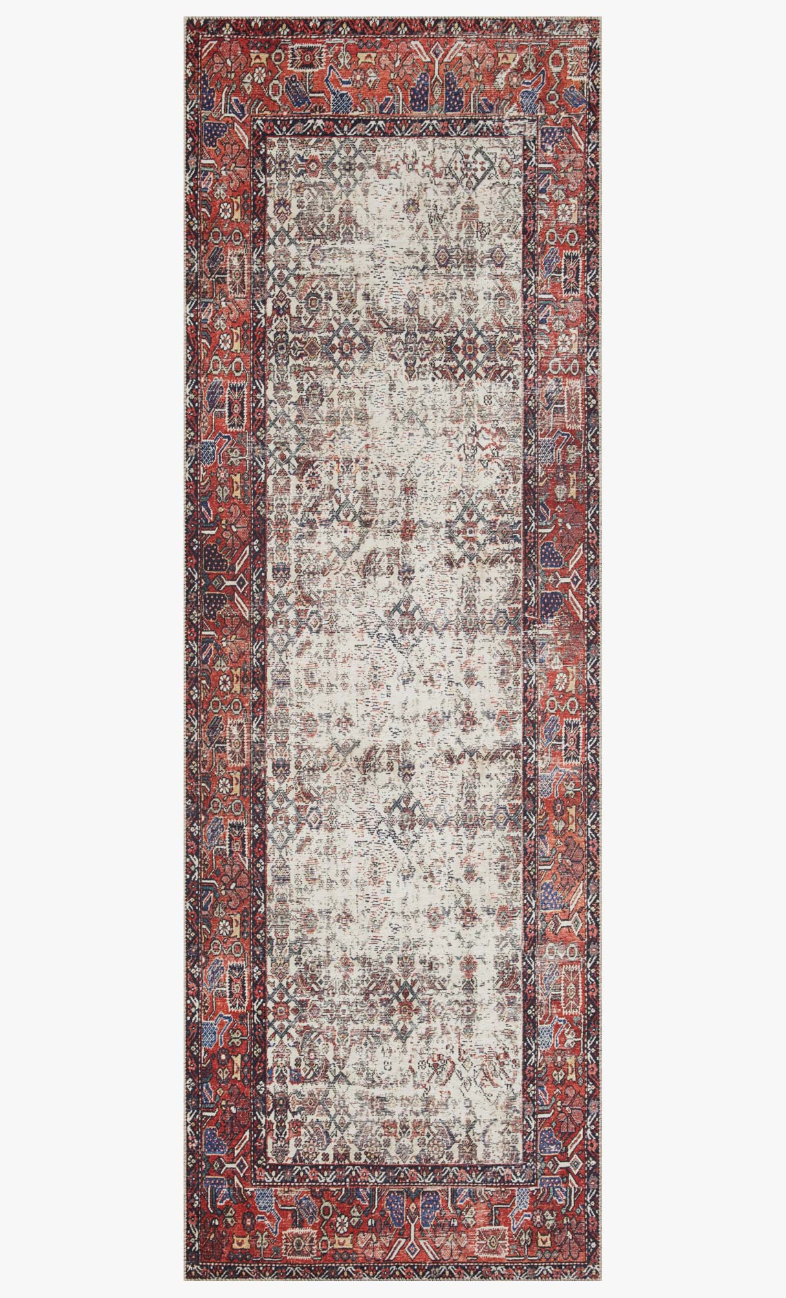 Loloi II Layla Collection - Traditional Power Loomed Rug in Ivory & Brick (LAY-12)