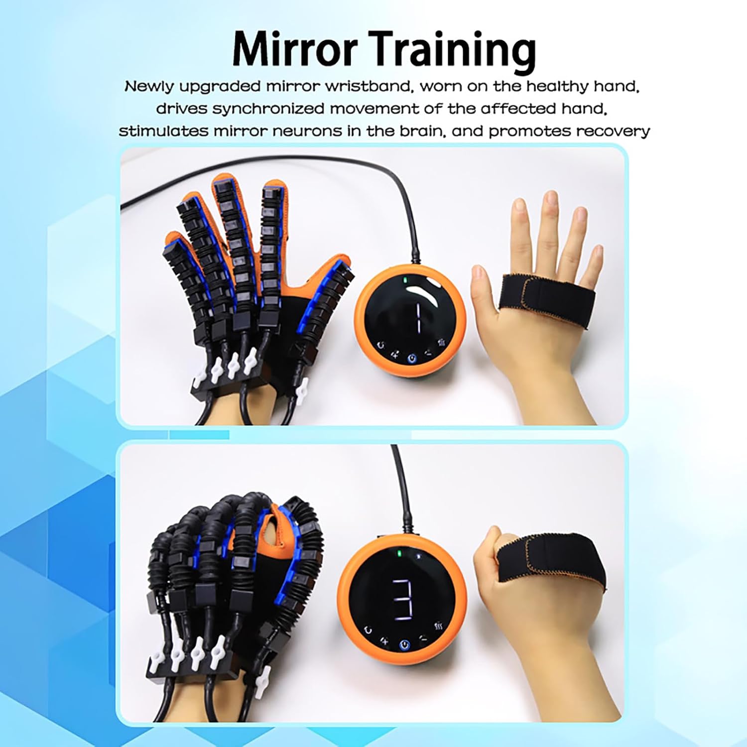 Rehabilitation Robot Gloves, Stroke Hand Recovery Device, Stroke Therapy Equipment for Adults, 5 Modes, Upgrade Hand Strengthening Devices