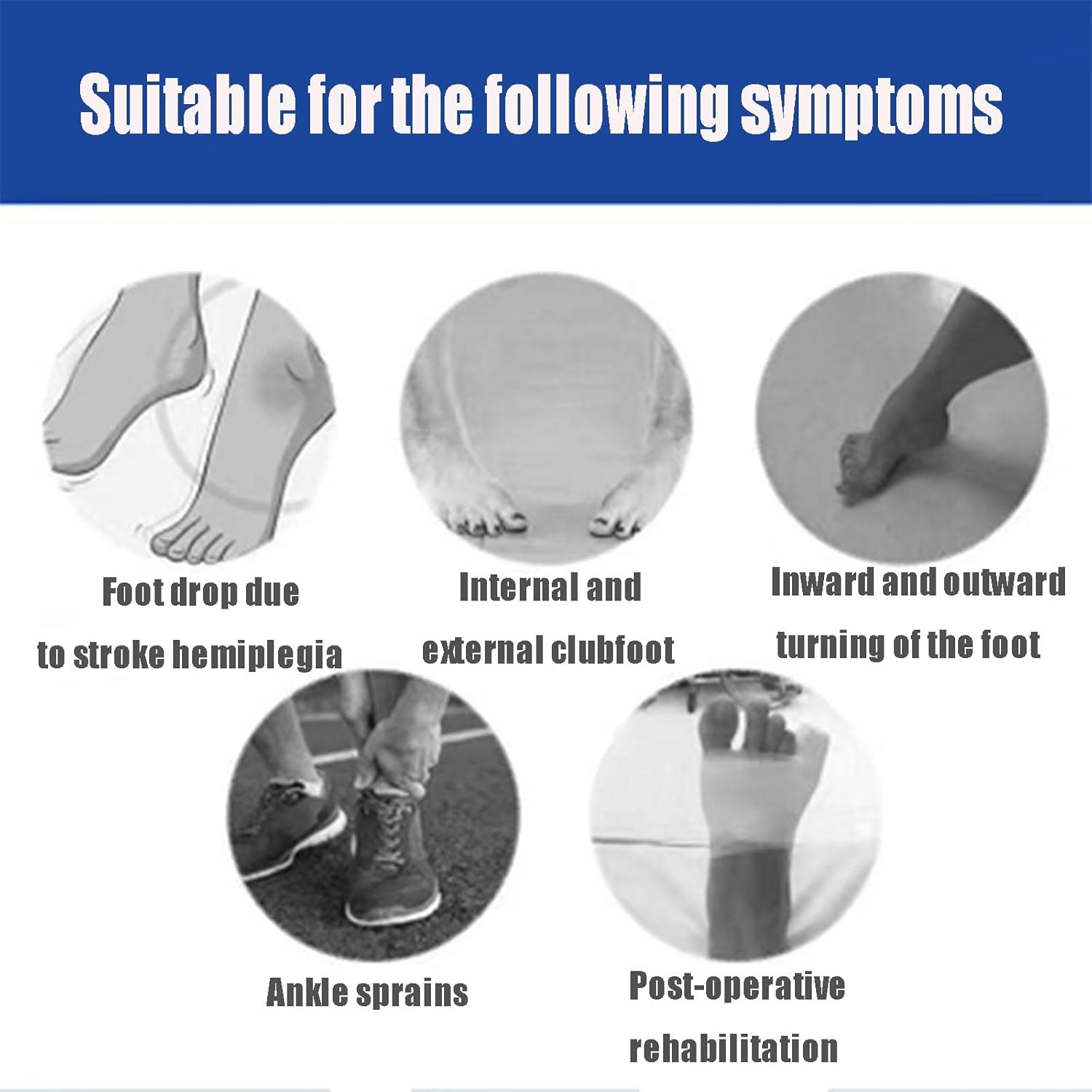 Adjustable Foot Drop Orthosis Ankle Corrector Support Brace Protection Correction Splint with X-Shape Foot Fix Strap,Right,M, Left