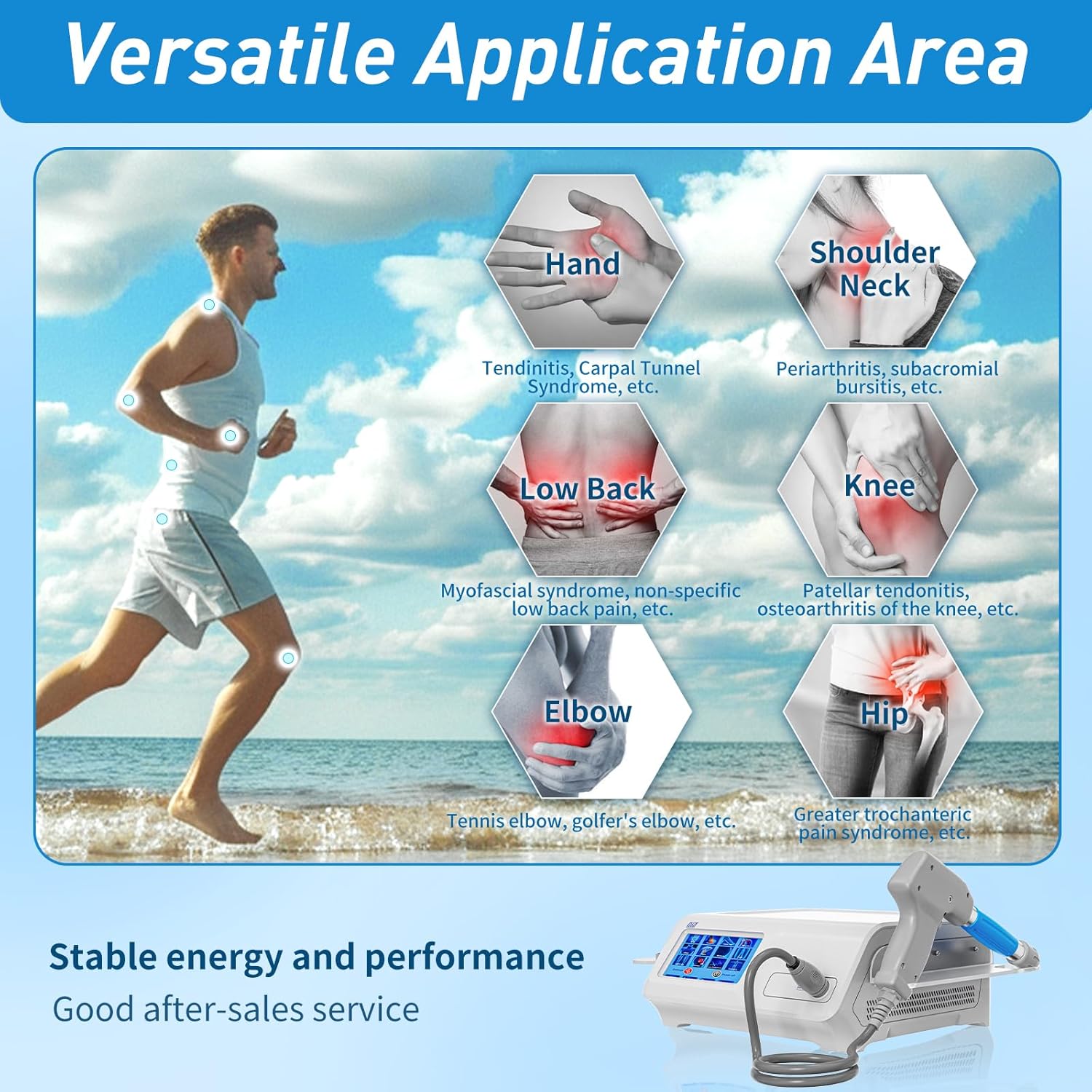 Shockwave Therapy Machine for Joint and Muscle Pain Relief, FSA/HSA Eligible Shockwave Therapy for Back, Leg, Elbow, Shoulder Non-Invasive ESW T Shock Wave Therapy Device
