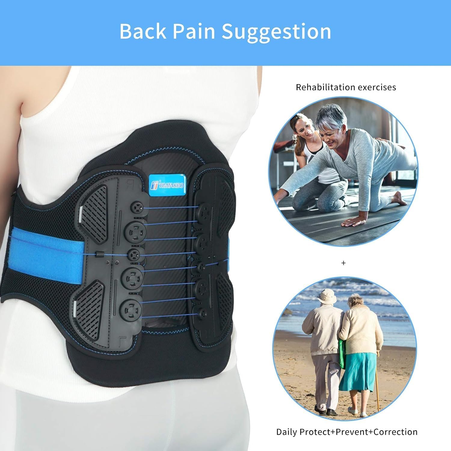 2.0 Version LSO Back Brace with Maximum Decompression Plate&Comfort Curve Back Support New Added with Foam Pad, Dual Pulley System Lumbar Support Belt for Lower Back, Spine, Disc(L/XL fit belly 35