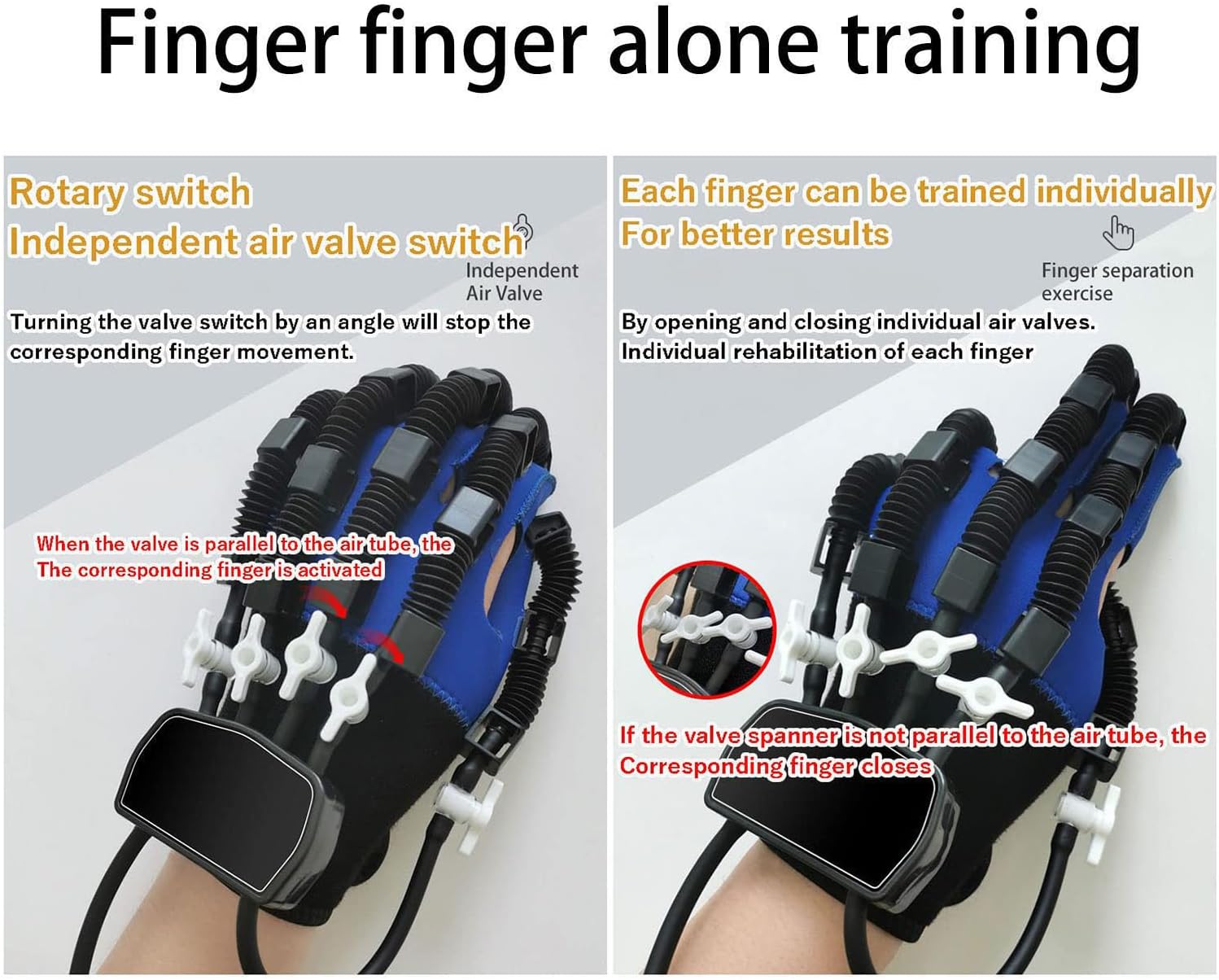 Rehabilitation Robot Gloves,Two Hands Can Exercise at The Same Time,Rehabilitation Glove for Hemiplegia and Stroke Arthritis Patients(Size:M,Color:Blue)