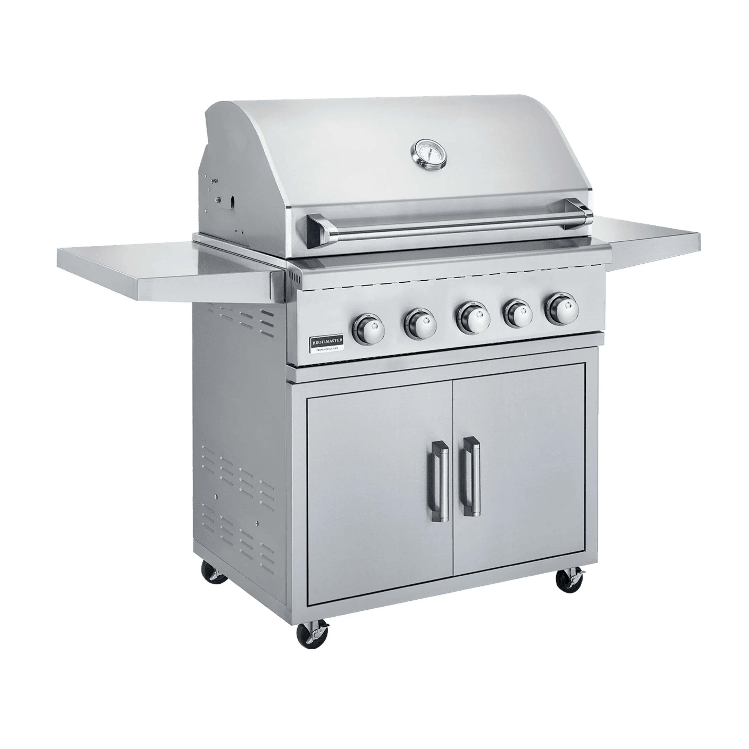 Broilmaster B-Series 32-Inch 4-Burner Premium Natural Gas Grill and Grill Cart in Stainless Steel