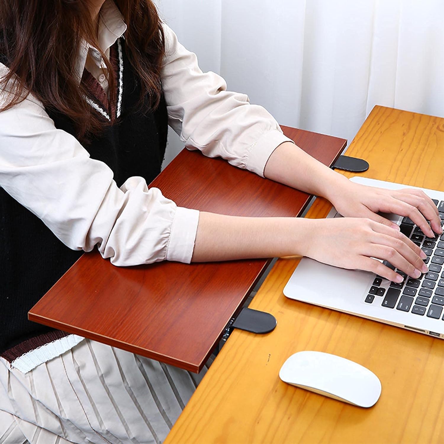 Ergonomics Desktop Extension Board,Desk Extender Tray,Table Keyboard Drawer,Foldable Mouse Pad Keyboard Pad,Computer Elbow Arm Support,