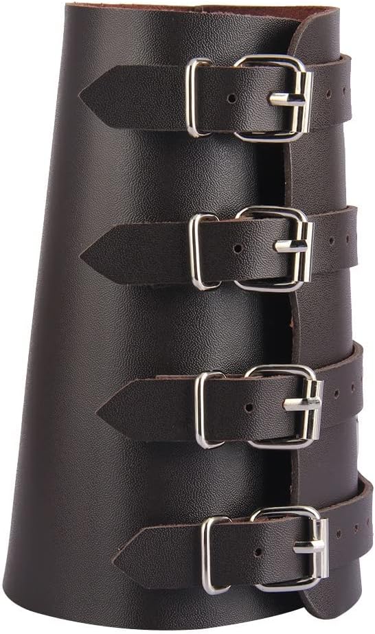 Leather Gauntlet Wide Bracer Arm Armor Wristband Protector Cuff String Steampunk Bangle Buckle Bracers