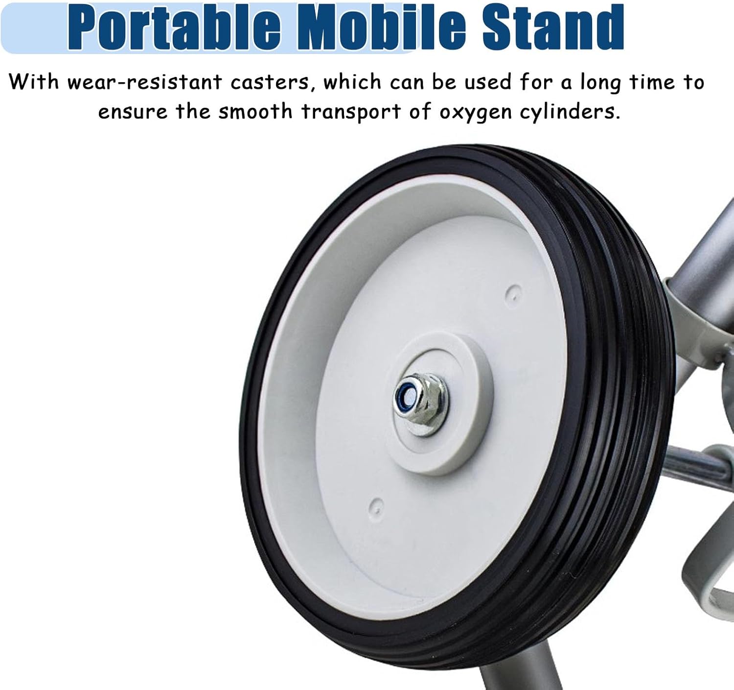Medical Oxygen Tank Dolly Cart, Lightweight Aluminum Adjustable Trolley for Hospital and Clinic Use, Durable Cylinder Holder,Diameter: 146mm