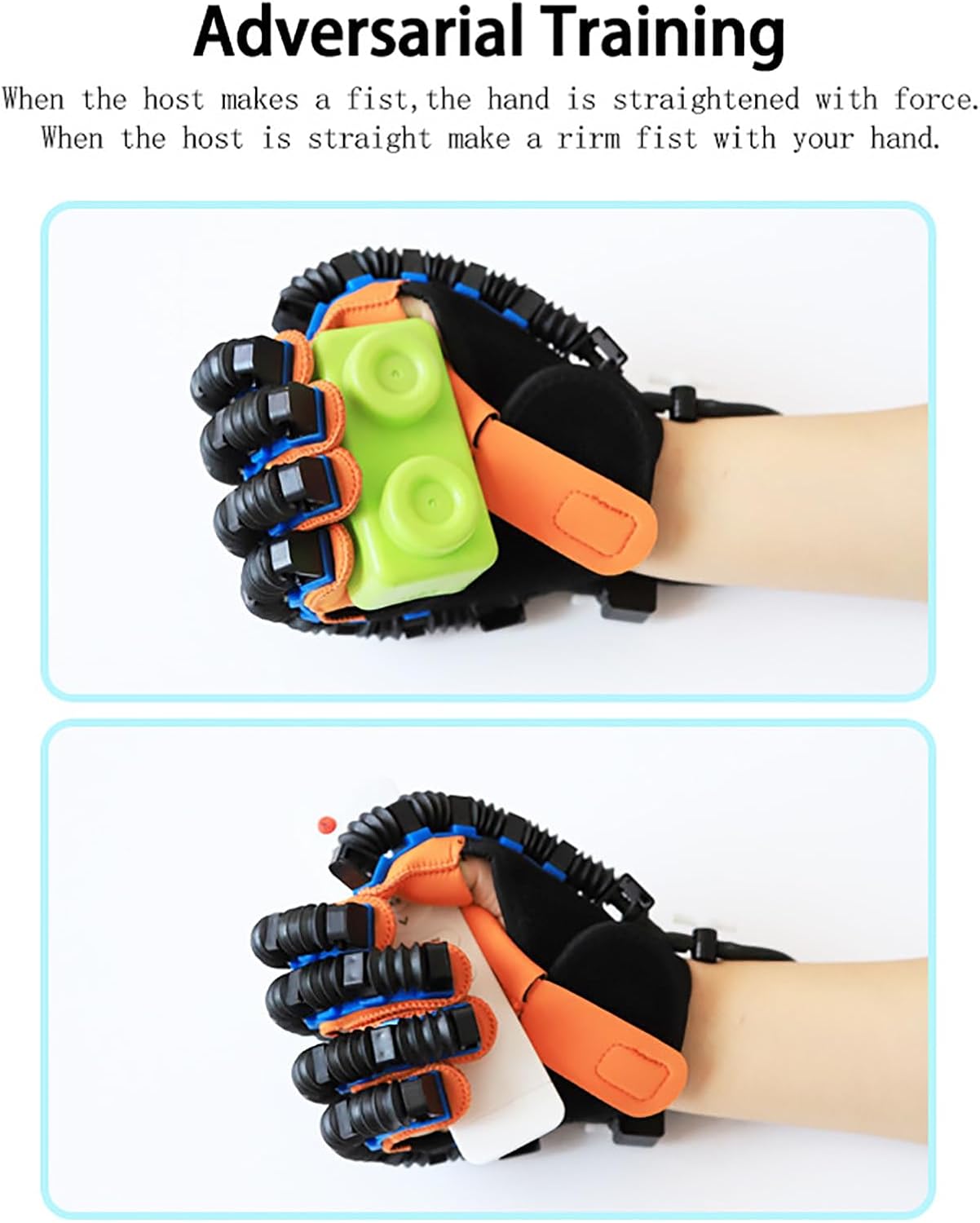 GOURIXIN Rehabilitation Robot Gloves, Five-Finger Rehabilitation Training Equipment Hand Function Exercise Flexion and Extension Electric Robot Hand for Stroke Recovery