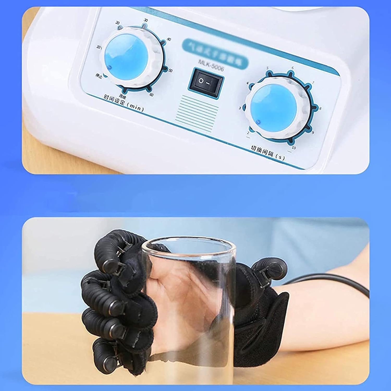 Rehabilitation Robot Gloves Finger Hand Training Device Recovery Equipment, Minimize Spasticity, Stroke Hemiplegia Patients Tendons ExerciseM,Left Hand