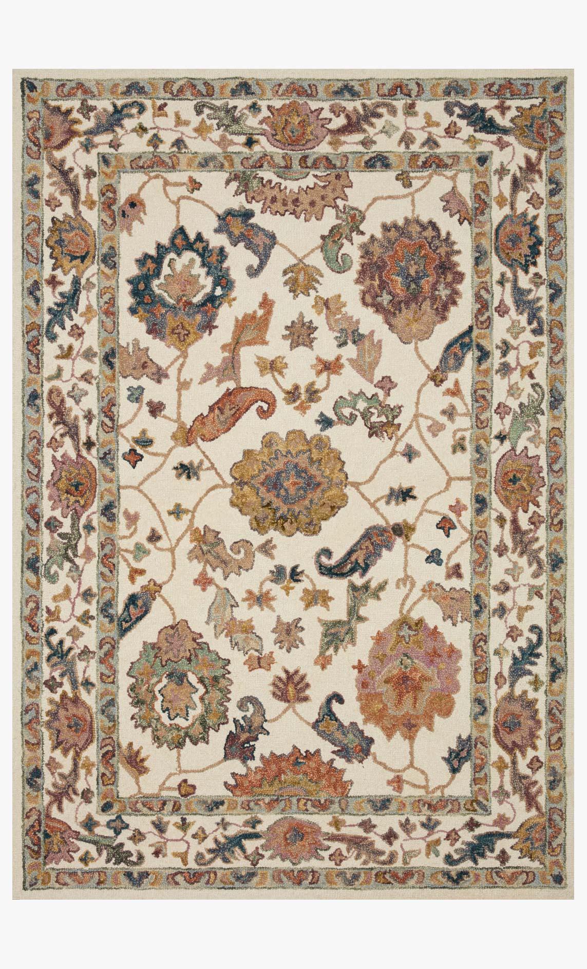 Loloi Padma Collection - Transitional Hooked Rug in White (PMA-01)