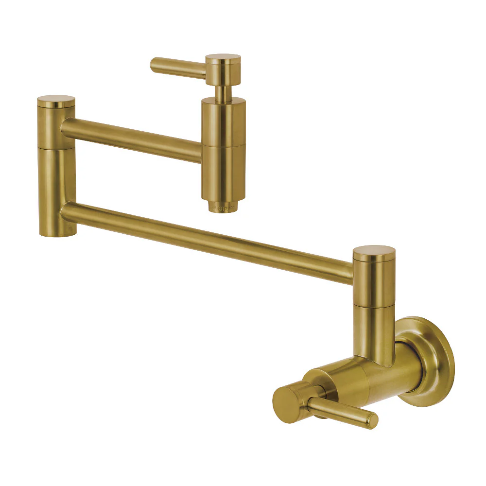 Kingston Brass Concord Wall Mount Pot Filler Faucet, Brushed Brass (KS8107DL)