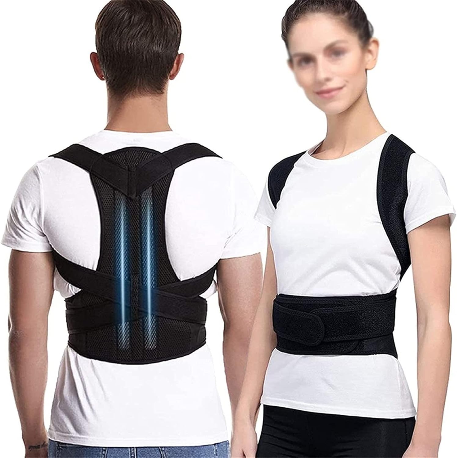 Posture Corrector Upgraded Back Brace with Double Layer Support Plates Adjustable Back Support Belt for Back, Neck Shoulder Pain Relief Back Posture (Size : XXXXX-Large) ()