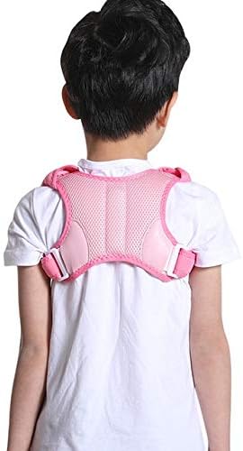 Posture Corrector Adjustable Children Posture Corrector Back Support Belt Kids Orthopedic Corset for Kids Spine Back Lumbar Shoulder Braces Back Brace,Blue-M,Pink-M