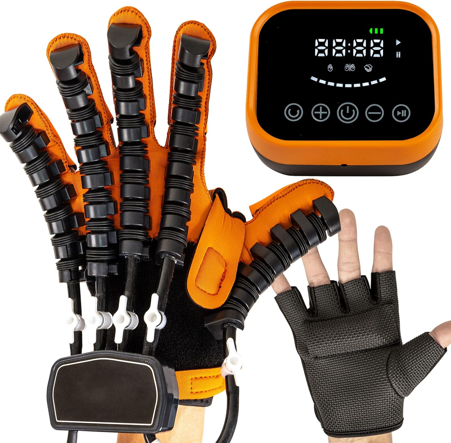 Rehabilitation Robot Gloves Flexion & Finger Exerciser Gloves Hand Strengthener Physical Therapy Equipment for Stroke Hemiplegia Hand Dysfunction Patient 9 Intensity Gears 3 Training Modes